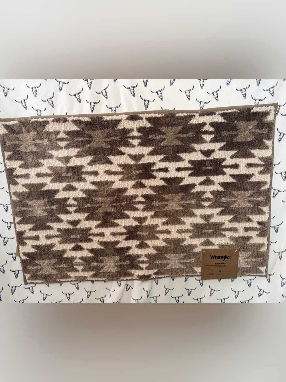 Wrangler Brown & Cream Southwestern Pattern Bath Mat